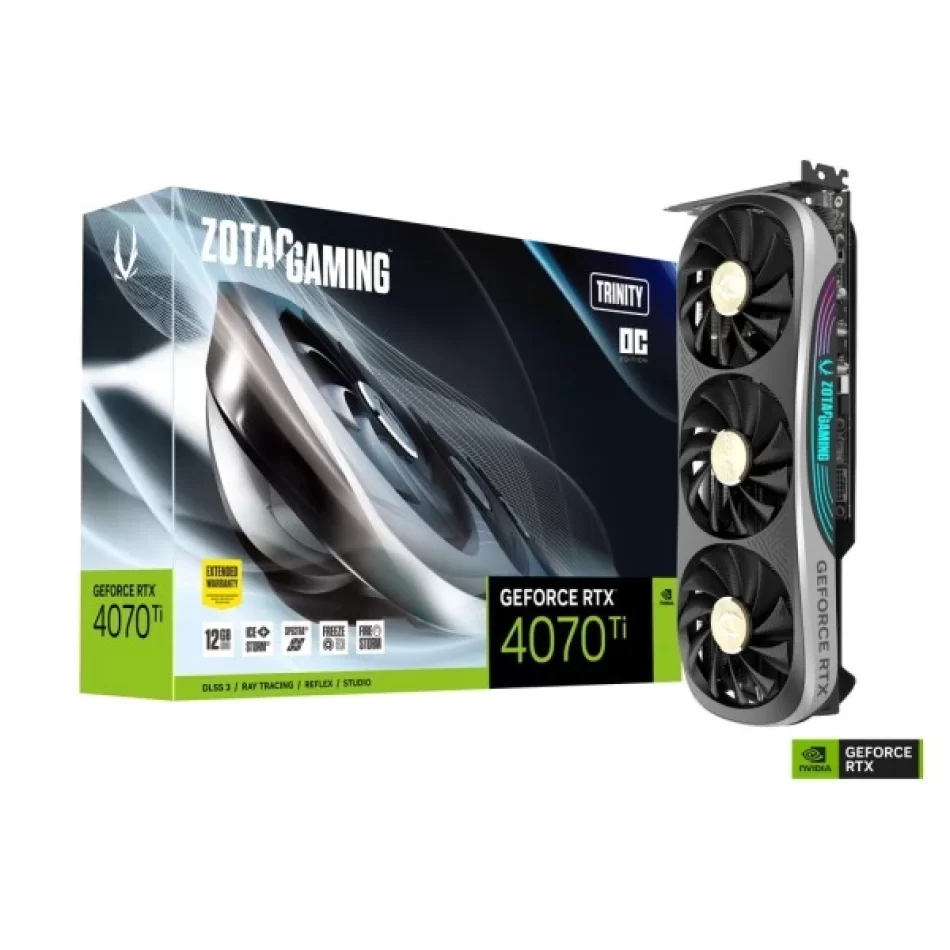 ZOTAC Gaming GeForce RTX 4070 Ti Trinity OC 12 GB GDDR6X 192Bit DX12 NVIDIA DLSS 3 Ekran Kartı