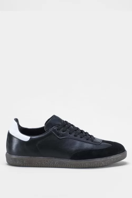 KADIN SİYAH KAUÇUK TABAN DERİ SNEAKER