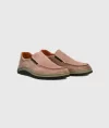 Male Orthopedic Inner Outer Complete Leather Ultra Comfortable Daily Comfort Shoes 3000-2 Open Fuchsia Nubuck