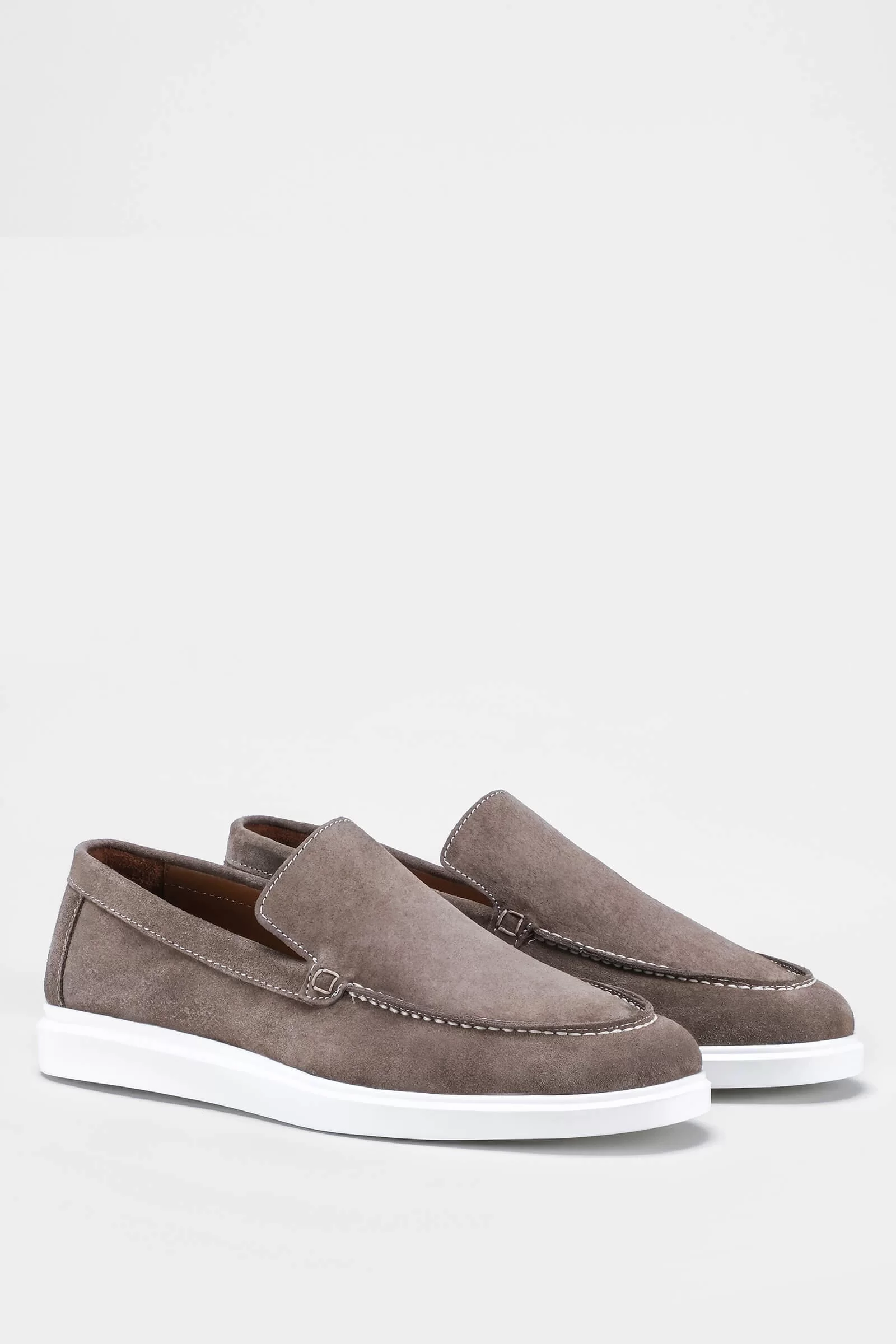 MENS KHAKI SUEDE LEATHER SHOES WITH LIGHTWEIGHT EVA SOLE