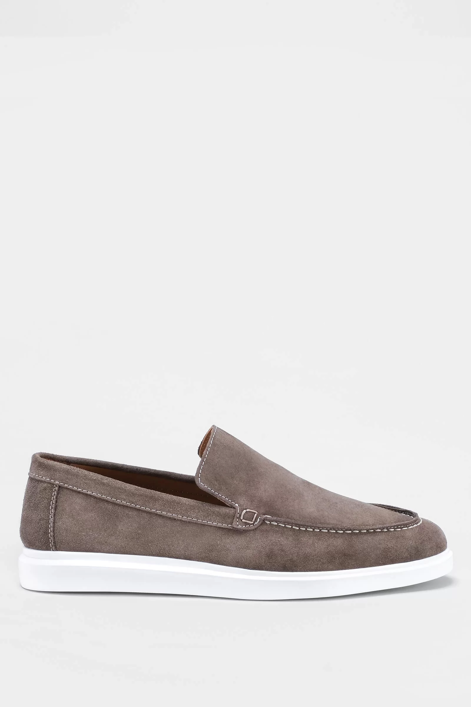 MENS KHAKI SUEDE LEATHER SHOES WITH LIGHTWEIGHT EVA SOLE