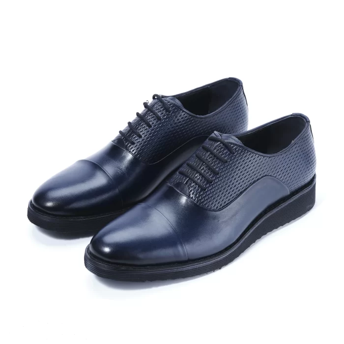 Mens Genuine Leather Navy Daily Shoes