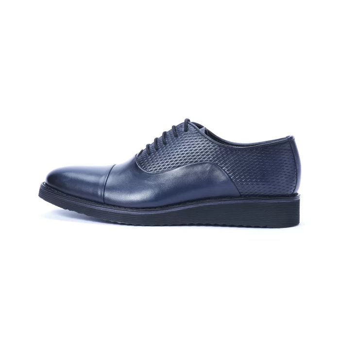 Mens Genuine Leather Navy Daily Shoes