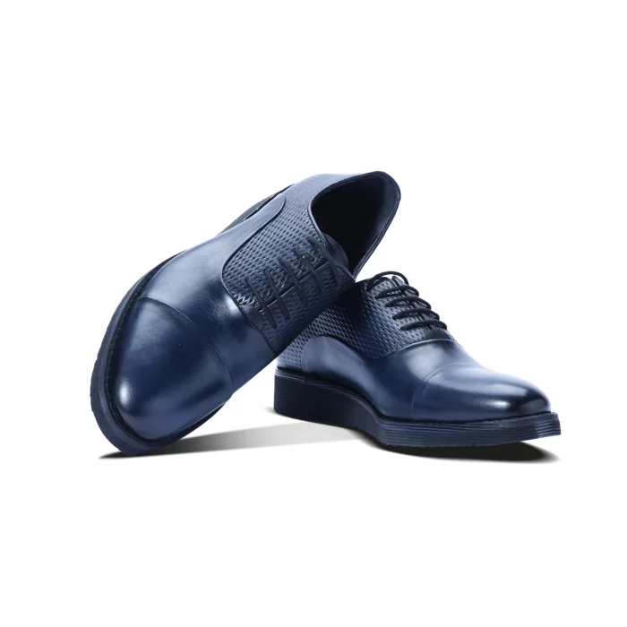 Mens Genuine Leather Navy Daily Shoes