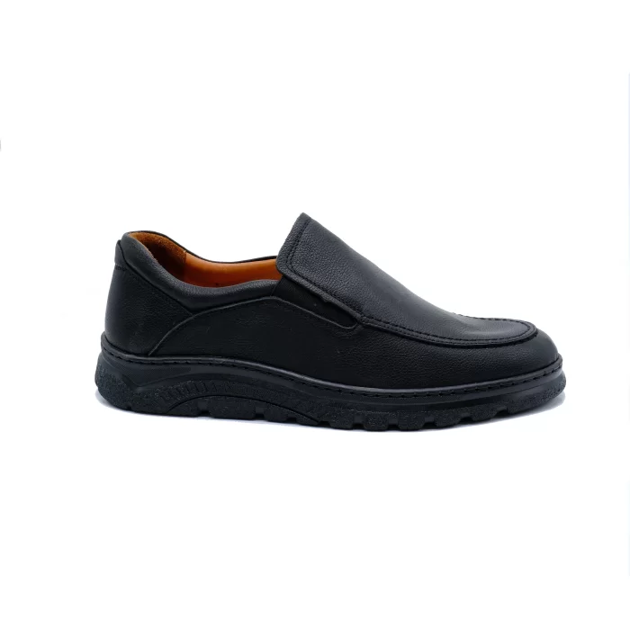 Mens Orthopedic Inner Outer Complete Leather Ultra Comfortable Daily Comfort Shoes 3000-4 BLACK