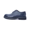 Mens Genuine Leather Navy Blue Lace-up Loafer Shoes