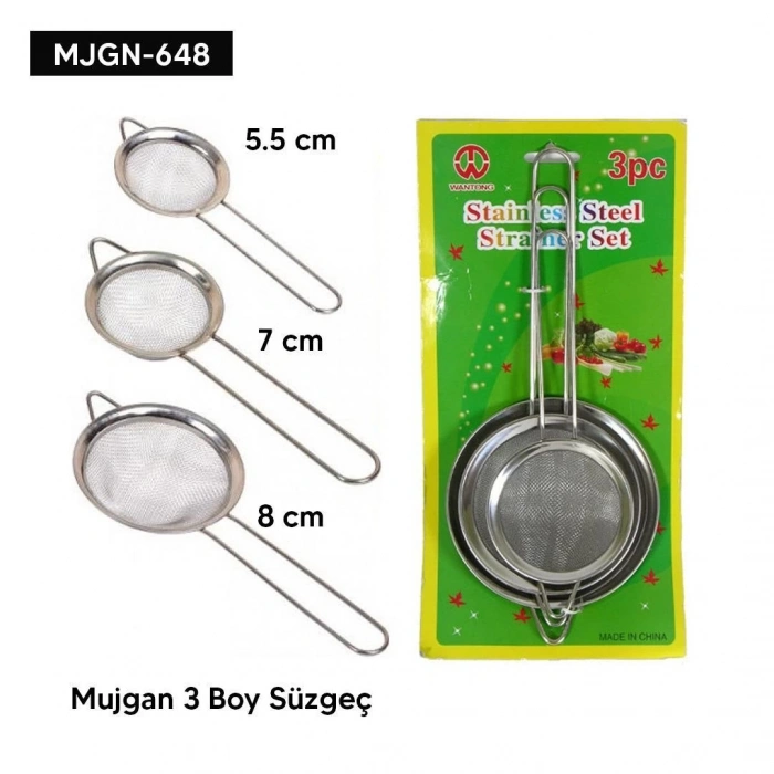 3 Boy Süzgeç Seti