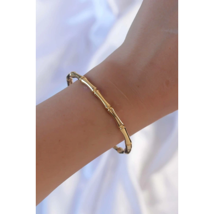 316L Çelik Altın Renk Kemik Model Bileklik