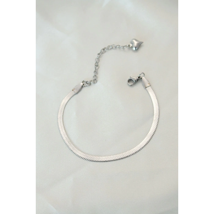316L Çelik Gümüş Renk İtalyan Zincirli Bileklik