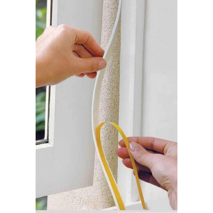 5 Adet 9 Metre Pencere Izolasyon Bandı Yapışkanlı Cam Yalıtım Süngeri Rüzgar Soğuk Kesici Pimapen Fitili