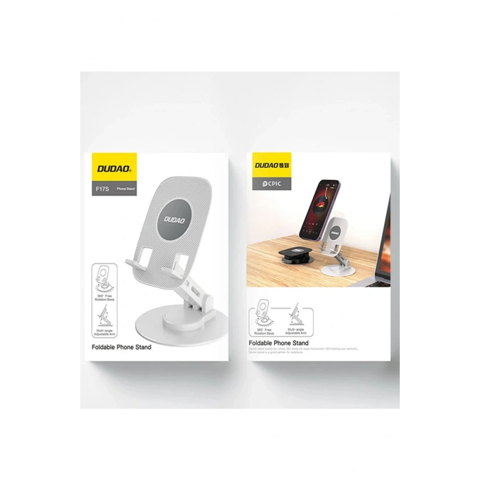 F17s  Masaüstü Telefon Tutucu Döner Tabanı Alüminyum Paslanmaz Çelik Katlanabilir