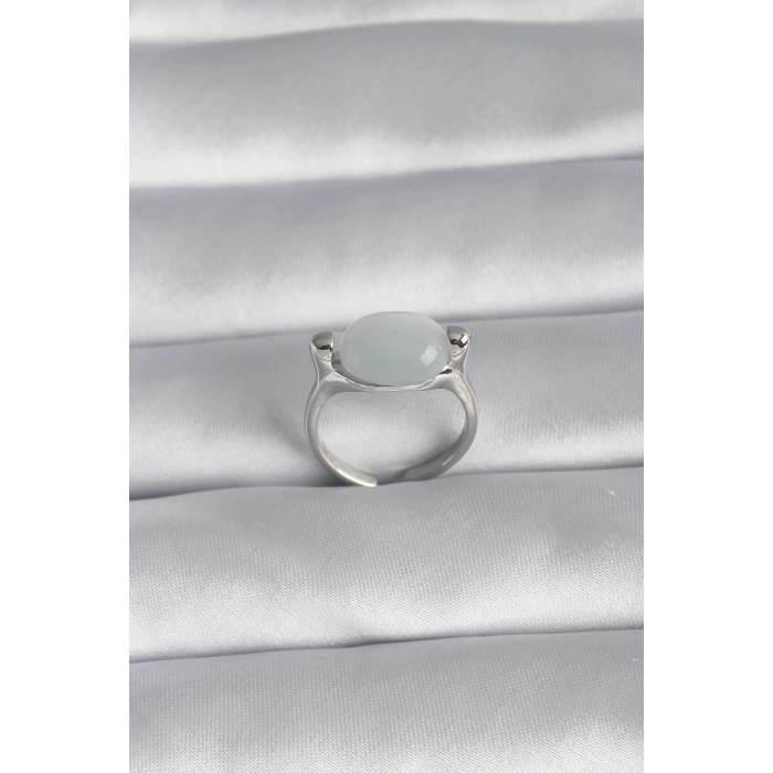 Pirinç Gümüş Renk Sedefli Kadın Yüzük