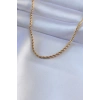316L Çelik Gold Renk Burgu Model 45 cm Kadın Kolye