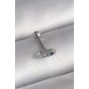 316L Çelik Gümüş Renk Mavi Zirkon Taşlı Tragus Piercing