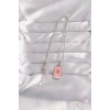 316L Çelik Gümüş Renk Pembe Mineli Güneş Model Tarot Kolye