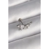 316L Çelik Gümüş Renk Zirkon Taşlı Tragus Piercing