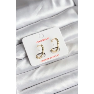 14K Gold Renk Kaplama Burgu Halka CM Kadın Küpe