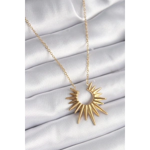316L Çelik Gold Renk Güneş Model Vintage Kadın Kolye