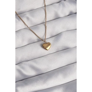 316L Çelik Gold Renk Kalp Model Love Kolye
