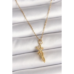 316L Çelik Gold Renk Zincir Sarılma Model Kadın Kolye