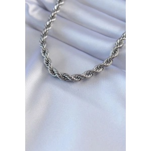 316L Çelik Gümüş Renk Burgu Model 45 cm Kadın Kolye