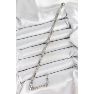 316L Çelik Gümüş Renk Yassı Zincir Model Kadın Bileklik