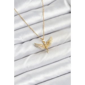 316L Çelik Zincir Gold Renk Melek Model Kadın Kolye