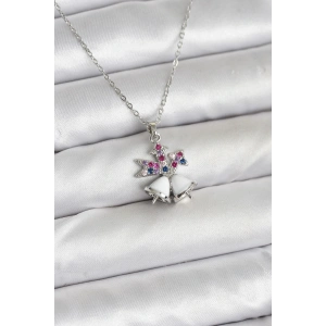 316L Çelik Zincir Gümüş Renk Chirtsmas Bell Model Yılbaşı Temalı Kadın Kolye