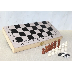 Ahşap Kutulu Satranç Ve Tavla Seti Alk4022