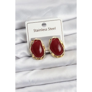 Beyaz Damla Model Pirinç Vintage Kadın Küpe