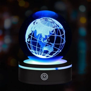 Dünya Tasarımlı Usb&039li Dönen Cam Küre