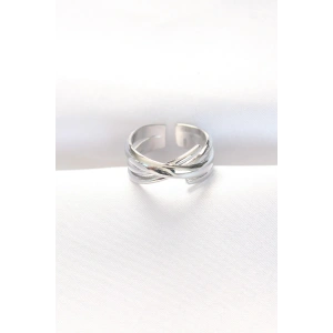 Kalın Silver Renk Ayarlanabilir Yüzük