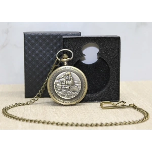 Özel Kutulu Tren Temalı Köstekli Saat Alk4670