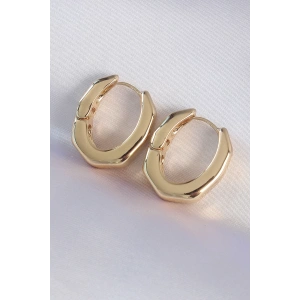 Pirinç Gold Renk Kalın Kemik Model Küpe