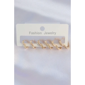 Pirinç Gold Renk Kalp Model Küpe Seti