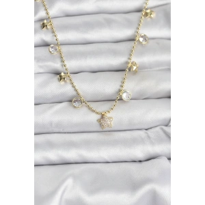 Pirinç Gold Renk Yıldız Model Kadın Kolye