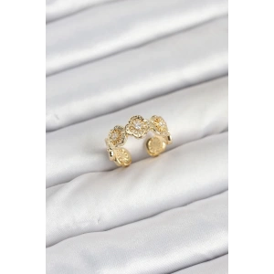 Pirinç Gold Renk Yonca Model Kadın Yüzük