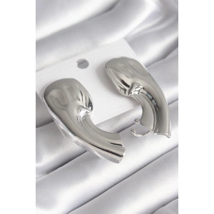 Pirinç Gümüş Renk İşlemeli Kadın Küpe