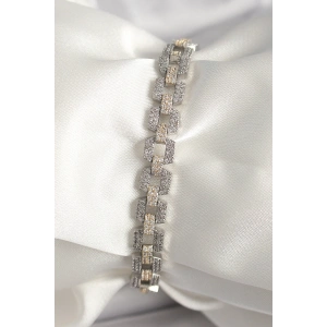 Pirinç Mix Renk Zirkon Taşlı Zincir Model VIP Seri Kadın Bileklik