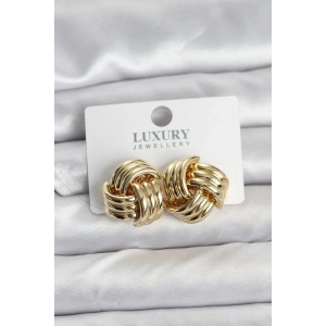 Pirinç Sarmal Gold Renk Kadın Küpe