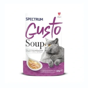 Spectrum Gusto Soup Ton Balıklı Tavuklu ve Tatlı Patatesli Kedi Çorbası 1 Adet 50 Gr