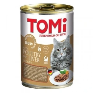Tomi Kanatlı Eti ve Ciğerli Yetişkin Konserve Kedi Maması 400 Gr