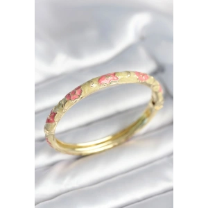 Yeşil Krem Renk Detaylı Mineli Kelepçe