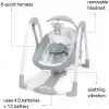 Ingenuity ConvertMe 2si 1 Arada Kompakt Taşınabilir Otomatik Bebek Salıncağı ve Bebek Koltuğu, Pil Tasarrufu Sağlayan Titreşimler, Doğa Sesleri, 0-9 Ay 3-9 kg (Swell)
