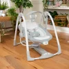 Ingenuity ConvertMe 2si 1 Arada Kompakt Taşınabilir Otomatik Bebek Salıncağı ve Bebek Koltuğu, Pil Tasarrufu Sağlayan Titreşimler, Doğa Sesleri, 0-9 Ay 3-9 kg (Swell)