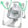 Ingenuity ConvertMe 2si 1 Arada Kompakt Taşınabilir Otomatik Bebek Salıncağı ve Bebek Koltuğu, Pil Tasarrufu Sağlayan Titreşimler, Doğa Sesleri, 0-9 Ay 3-9 kg (Swell)