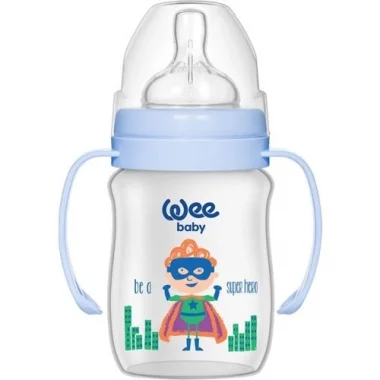 Wee Baby Kulplu PP Biberon 150 ML - Mavi