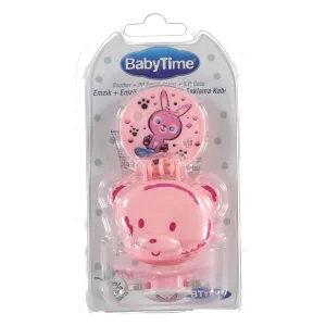 Baby Time Emzik Saklama Kabı + Emzik Askısı + Emzik  PEMBE