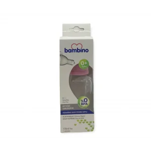 Bambino Altı Köşe Cam Biberon 150 ml - Pembe
