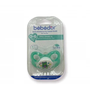 Bebedor Geniş Yüzeyli Damaklı Silikon Emzik (No.1) 0-3 Ay - Mavi